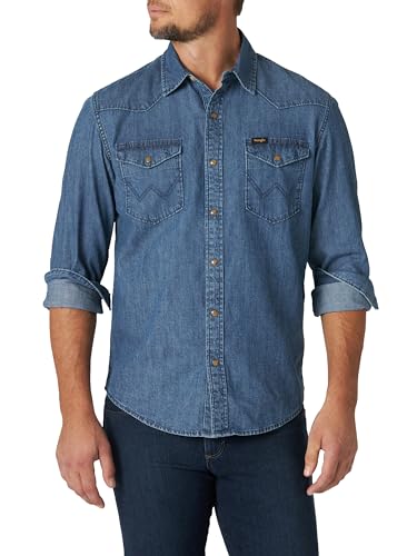 Camisa de Denim Regular Fit Iconica para Hombre Wrangler