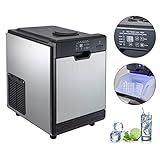 【FÁCIL DE USAR】- Canasta de hielo PP de grado alimenticio, almacenamiento de 13.2 libras (6 kg). Tanto el cesto como la puerta de tipo rotativo se pueden quitar fácilmente para una limpieza completa del revestimiento y del módulo de fabricación de hielo.Soporta tanto agua embotellada como agua filtrada. El producto incluye 2 filtros y el agua interna se puede reciclar.