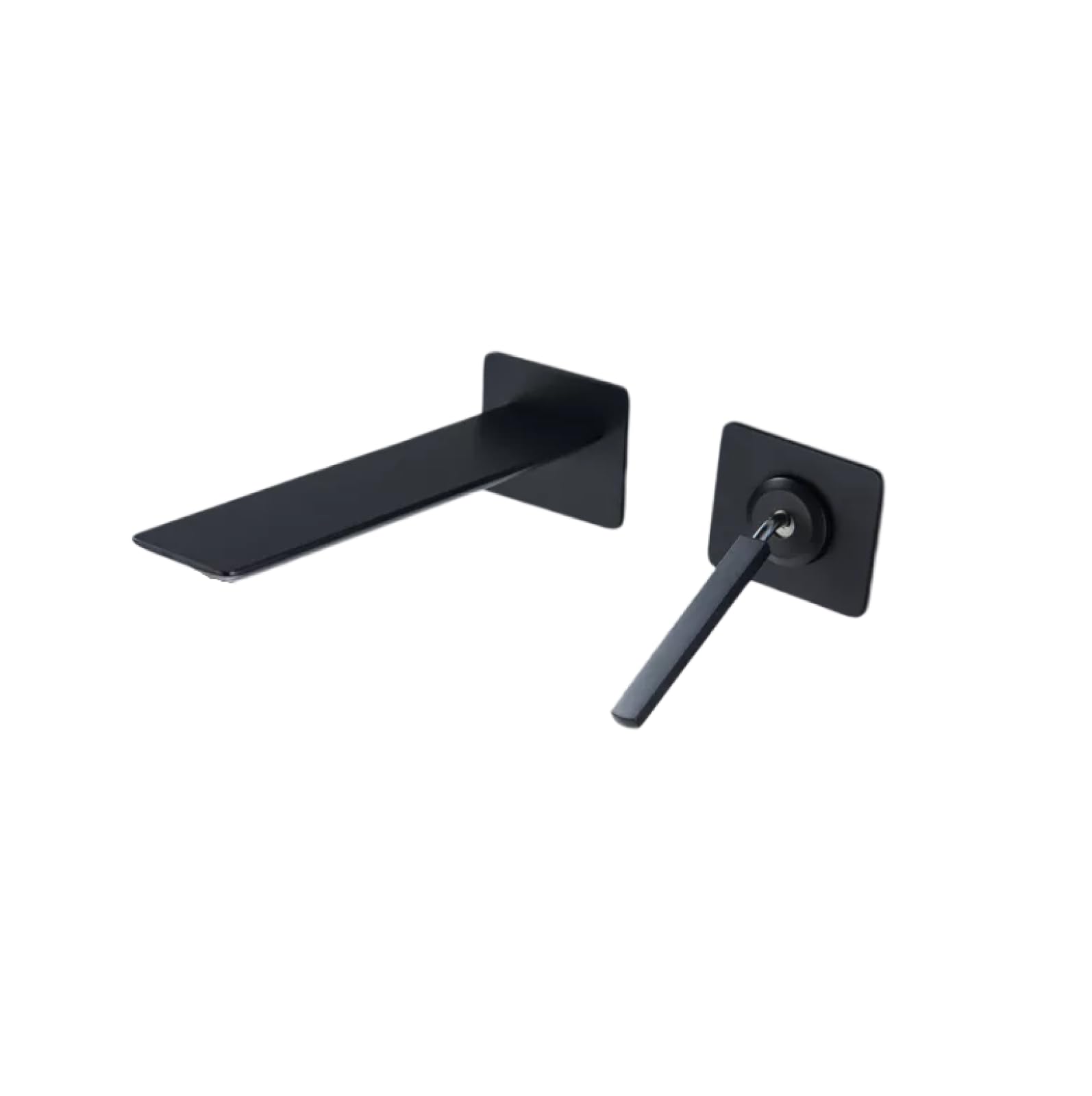 Mgnsjgyxn Black Split Bathroom Tap Full Copper Wall-Mounted Hot And Cold Faucet Gray Black Bathroom Wash Basin Pre-Embedded Concealed Wall Discharge Faucet