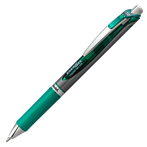 Pentel Energel Rtx Retractable Liquid Gel Pen, Bold Line, Metal Tip, Green Ink 2-Pack (Bl80Bp2D) #TOP1
