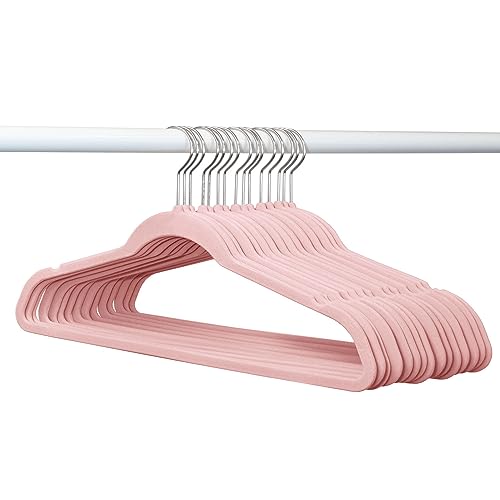 Member's Mark Elite Quality Velvet Hangers - 50 Pack (Ash Rose)