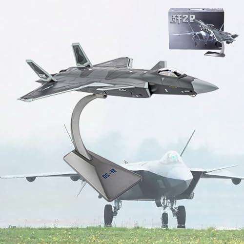 Modelo de avión de combate J-20 escala coleccionista en aleación fundida a presión