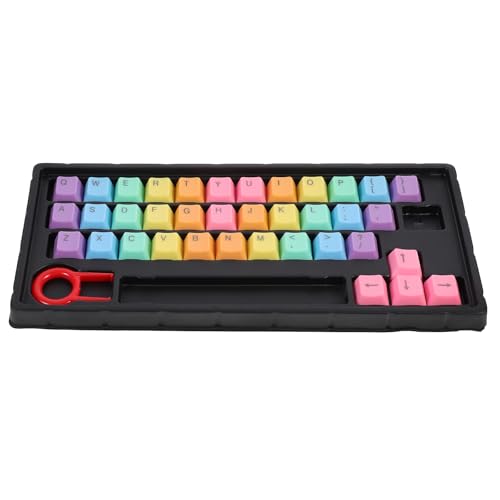 Alipis Kit de Teclas para Teclado Mecánico 37 Piezas OEM Altura ABS Colores Arcoíris Accesorios Duraderos para Teclado DIY Compatible con Interruptores de Cruz Adecuado para