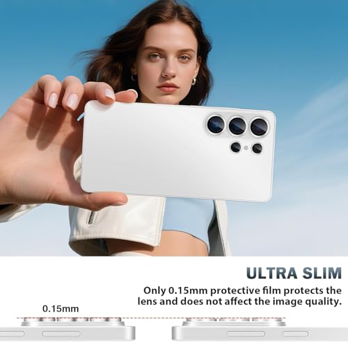 Image of ZARALA Camera Lens Protector Compatible with Samsung Galaxy S26 Ultra with Auto Alignment Tool Kit, 9H HD Clear Tempered Glass, Phone Lens Protective Cover Silver