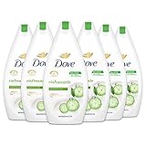 Erfrischende Dusche: Probieren Sie das Dove erfrischende Duschbad mit Gurke und grünem Tee, erfrischt und energetisiert die Haut nach jeder Dusche