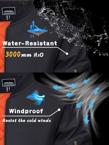 KEFITEVD Men's Jacket Casual Windproof Bomber Jackets Full Zip Windbreaker Warm Winter Padded Coats2