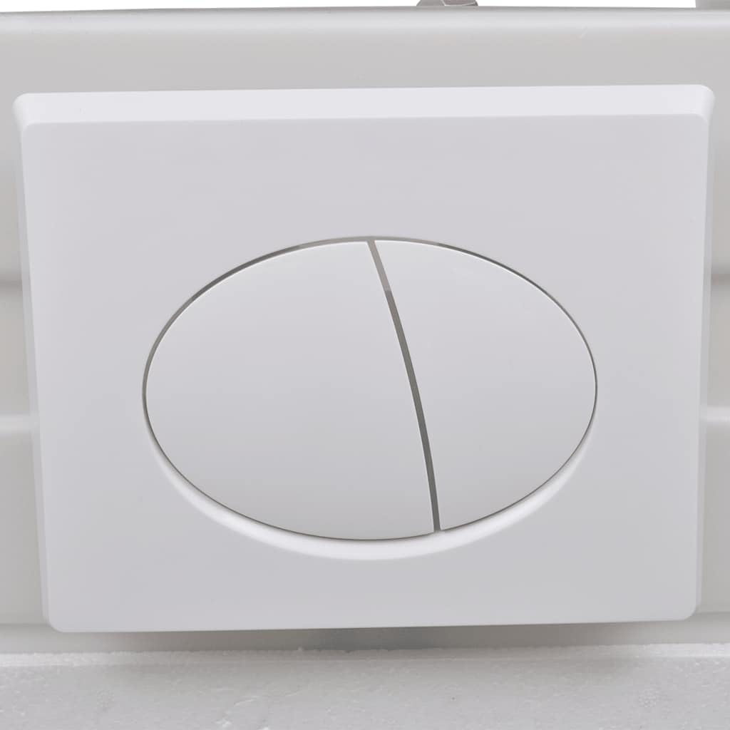 Inodoro colgante de pared de cerámica con cisterna empotrable, asiento de cierre suave, ahorro de agua, descenso automático, kit de montaje para baño, fácil de limpiar, sin bordes