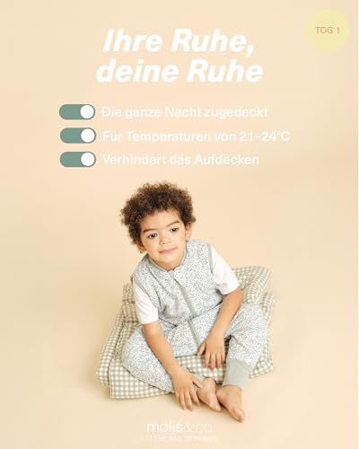 Molis & Co INES II Baby-Schlafsack mit Füßen 10 TOG, 70 cm, 100% Baumwolle, Oeko-TEX 100 – Bild 5