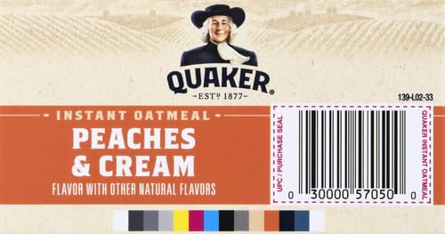 Image of Quaker Instant Oatmeal, Peaches & Cream, 1.23 Ounce (Pack of 8)