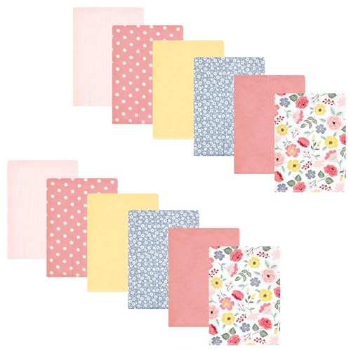 Image of Hudson Baby Unisex Baby Cotton Flannel Burp Cloths Bundle, Modern Botanical, One Size