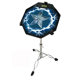 QLTY Oplaadbare elektronische domme Drum,12″ Pad Dumb Pad,multifunctionele Drum Practice Pad, beat + meting + telling, met verstelbare standaard en drumstick