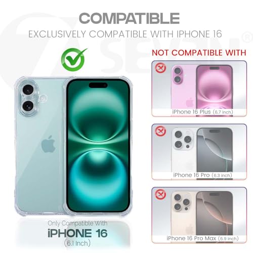 Image of 7SEVEN Compatible with iPhone 16 Transparent Back Cover Soft TPU Silicone Case Shockproof Flexible Bumper Raised Camera Edges Protection Slim and Lightweight Crystal Clear Protective Phone Case