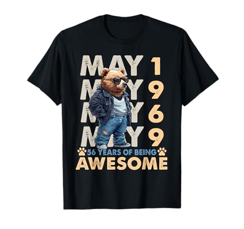 56th Birthday Bear Legends May 1969 56 Years Old For Mens Camiseta
