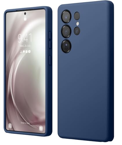 Image of LIRAMARK Liquid Silicone Soft Back Cover Case for Samsung Galaxy S25 Ultra 5G (Midnight Blue)