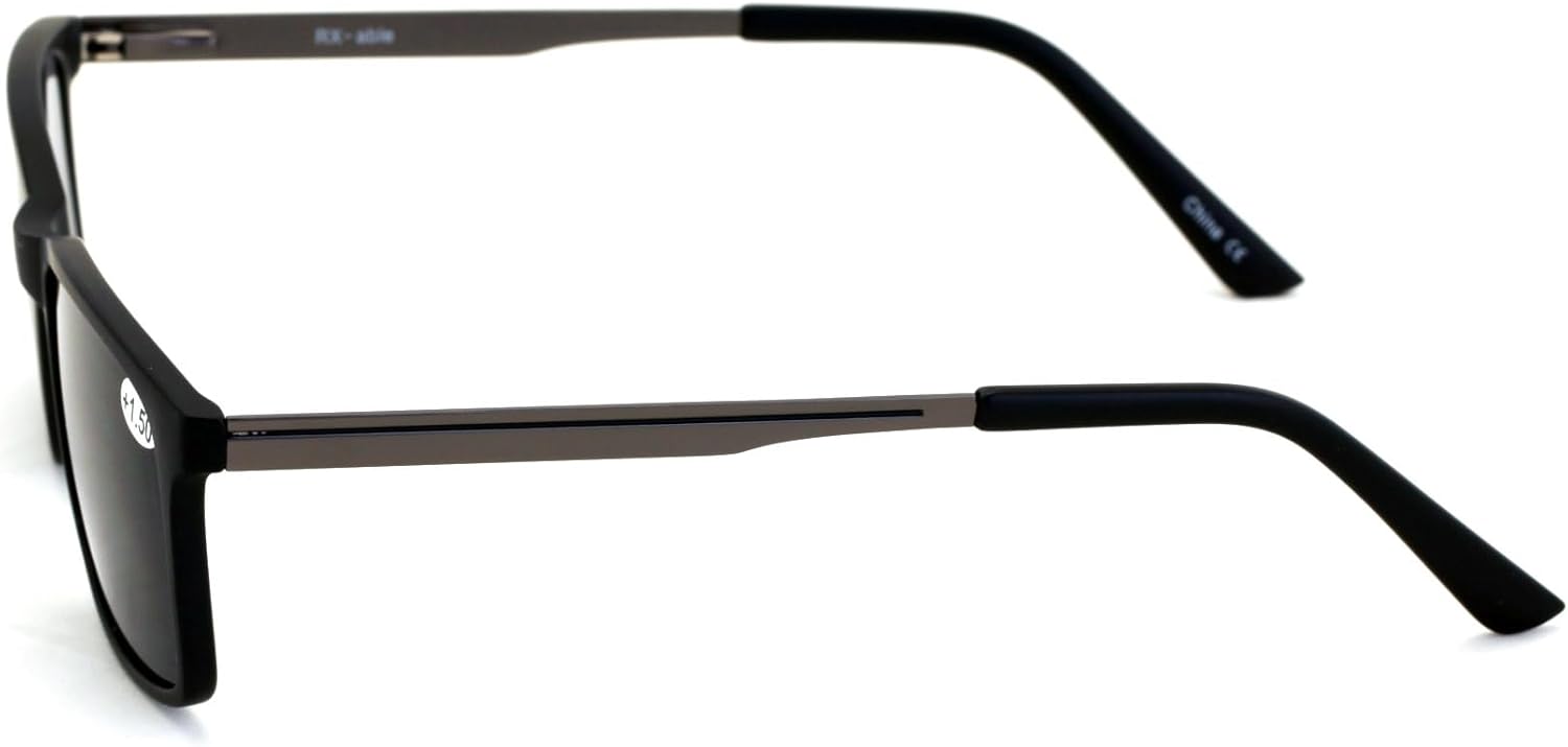 V.W.E. Men Premium Rectangle TR90 with Extended Metal Temple - Extra Large Reader - 147mm Wide Frame Reading Glasses - Image 5