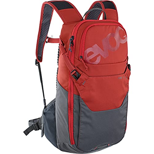 Evoc Mochila para adultos unissex Ride 12 para Mountain Bikes sem proteção vermelha/cinza