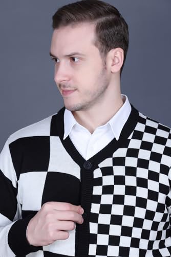 Image of GODFREY V Neck Cardigans for Men - Full Sleeve Woolen Sweater for Man Winter Wear