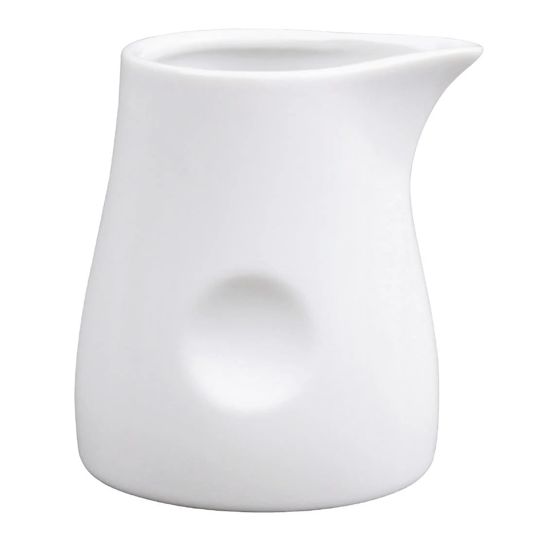 Olympia Whiteware Dimpled Milk Jugs 170ml Set of 6 - Reusable Mini Creamer Pitcher GM367