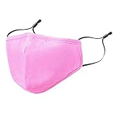 VyS Pro Washable 3-Layer Cotton Mask with Filter Pocket. 1 Mask & 5 PM2.5 Filters per Bag (Pink Color Mask)