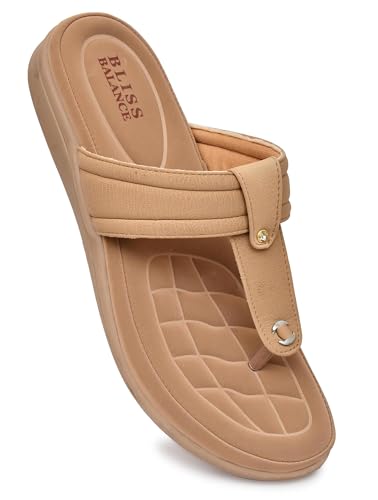 Image of Extra Soft Women's Comfortable Highcushioned Doctor Slippers|Flip-Flops Fashionable Casual & Stylish|Lightweight & Breathable Chappals|Outdoor Sandals Ladies&GirlsBB928