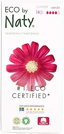 Eco by Naty Tampons with applicator - Super Plus, 14 tampons. Plantbased, Vegan, 100% Organic Cotton