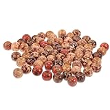 MINAOLULUS 100 Stück 10mm Vintage Massivholz Perlen Rund mit Kleiner Loch Selbstgemacht Schmuckherstellung Armband Halskette Bastelperlen Natürliche Zwischenperlen
