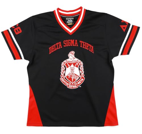 Delta Sigma Theta M16 Football Jersey Black [2XL]