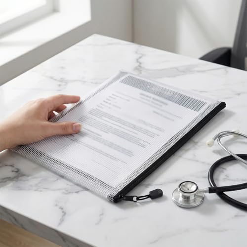 Porte-documents A5 étanche à fermeture éclair pour protéger fichiers et devoirs - 5
