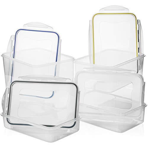 28 Pc [Set of 14] Airtight Food Storage Containers- Plastic BPA Free Kitchen Pantry Storage Containers for Sugar, Flour & Baking Supplies - Dishwasher Safe + 14 Measuring cups & Spoons + Labels + Pen - Thumbnail 5