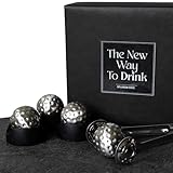 Stainless Steel Golf Ball Whiskey Chillers โ Reusable Non-Diluting Ice Cubes for Whiskey, Cocktails & Wine โ Set of 4