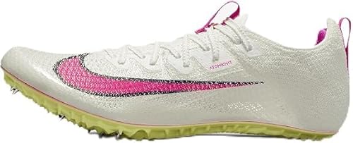 Nike Zoom Superfly Elite 2 CD4382-101 Sail/Light Lemon Twist/Black/Fierce Pink Men's Track & Field Sprinting Spikes 12.5 US
