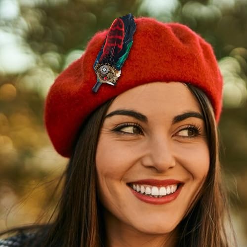 Feather Brooch - Small Hat Brooches, Decorative Hat Clip For Women And Men | Gothic Brooch Pin Accessory, Small Hair Fastener Accent, Elegant Costume Ornament, Vintage Style Detail For Dress, Jacket