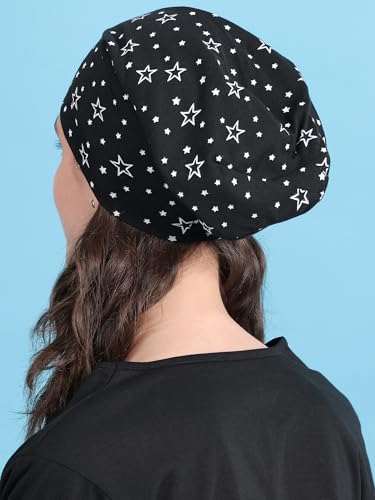 Image of Mack JONNEY Cotton Regular Fit Black Women Beanie Hat (Pack of 1-MACK632462), Free Size
