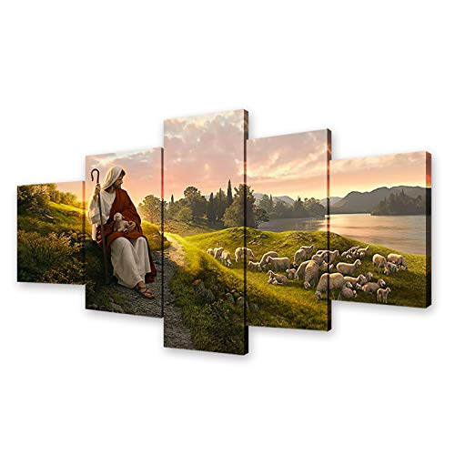 Onstthm Jesus Christ Shepherd Poster Drawing Art Print On Canvas Painting Wall Art For Living Room Decor (With Frame, Jesus 2) #TOP3