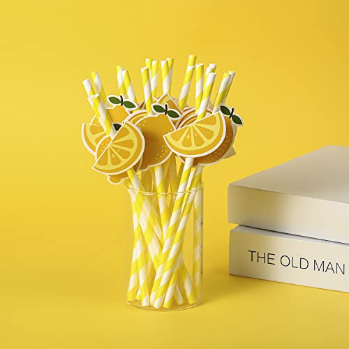 Pitillos biodegradables de papel limón set 20 unidades miniatura 4