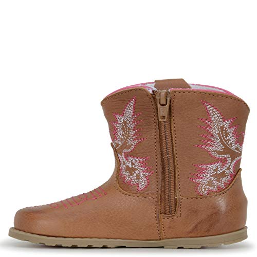 Bota Texana Infantil Couro Com Bordado