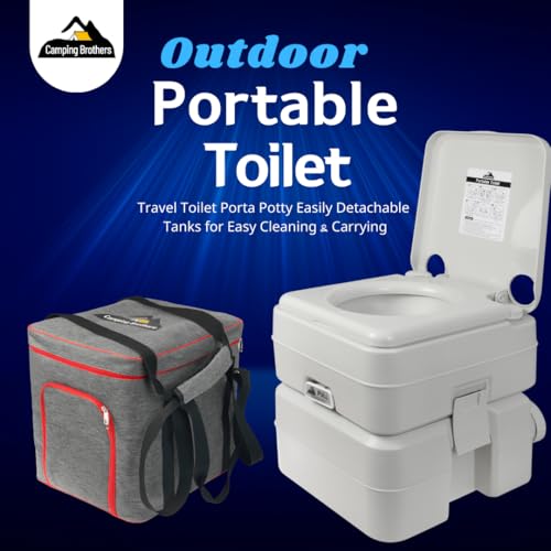 Portable 5.3 Gallon Camping Toilet with Carry Bag - Supports 286 LBS, 50 Flushes, Detachable Tanks - Image 2
