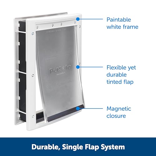 image for PetSafe Plastic Pet Door - Easy Install for Wood, PVC Metal & Paneled 