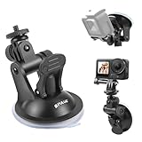 PULUZ ゴープロ マウント、吸盤 スタンド 車載 アクションカメラ 固定 ホルダー 360度回転 収納袋付き 車/ボート/ガラス用(GoPro HERO 12/11/10/9/8/7/6/5 対応)