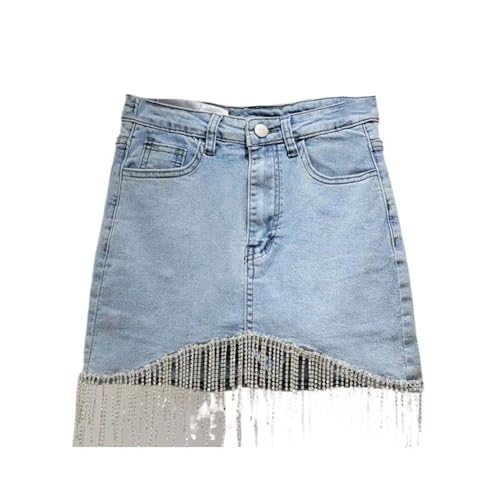 Jupe en jean taille haute coupe minceur pour valoriser les hanches