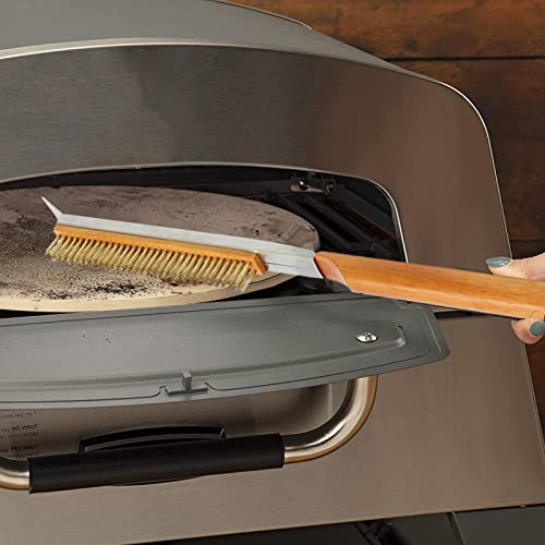 Pincel de forno de pizza com raspador - Pizza Stone Brush com raspador - Raspador de aço inoxidável