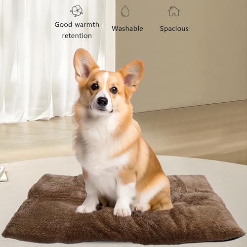 Tapis pour animaux antidérapant lavable grand format marron