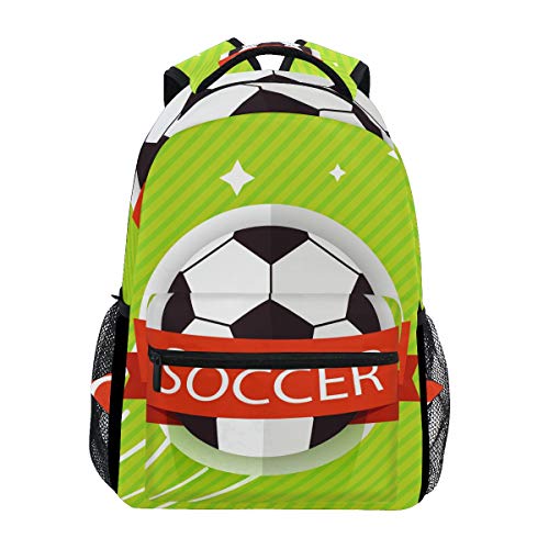 LIUBT Mochila Casual con diseño de balón de fútbol para Estudiantes  Escuela  Viajes