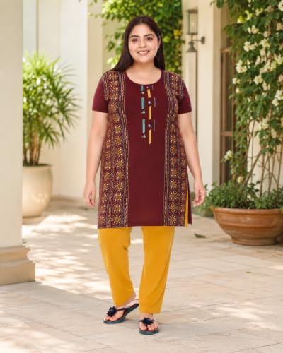 Image of In Love Women's Plus Size Printed Cotton Long-Line T-Shirt with Pocket | Cotton fabric - soft longline T-shirt with easy plus-size fit