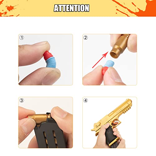 Toy Gun with Soft Bullets, Empty Shell Ejecting Design, Toy Pistol with Soft Dart Launcher, Hikewintoy Toys Foam Blaster with 40 Pcs EVA Darts, Gifts for Boys and Girls Age 8+(Golden) - Thumbnail 4