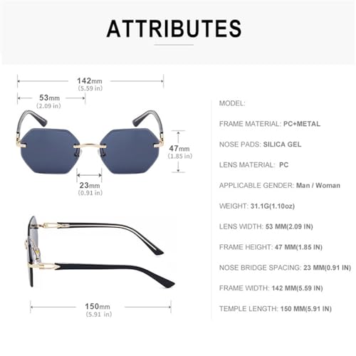 Frameless Women's Sunglasses Outdoor Men Sunglasses for Driving2