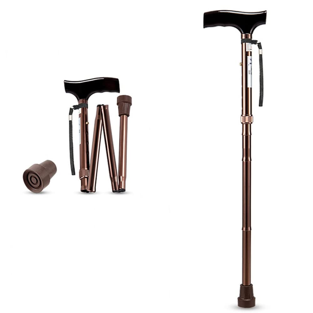 Bastón Plegable Bastón de Aluminio Ligero Muletas telescópicas portátiles para antebrazo con Punta de Goma Antideslizante Ayuda de Movilidad equilibrada (Color: 1 Unidad)
