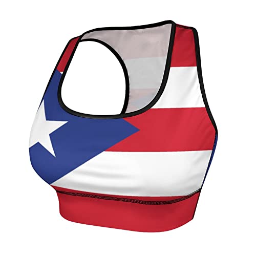 Auhomea Puerto Rico Flag Workout Set Outfit High Waist Shorts With Yoga Sport Bra Gym Clothes Size M For Women Girls 2 Piece #TOP3