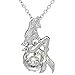 HENGSHENG Pearl in Oyster Cage Pendant Necklace Mermaid Pendant for Women Locket Jewelry Making Charms Silver Color