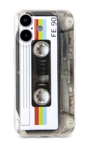 FAteamll Case for iPhone 17 Matte Finish Heavy Duty Soft Back Cover with Reinforced Corners TPU Soft Bumper Retro Cassette Tape Case Compatible with iPhone 17